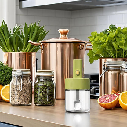 Luxury Glass Telescopic Seasoning Tank with Integrated Spoon Lid